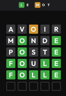 Exemple du jeu Le Mot