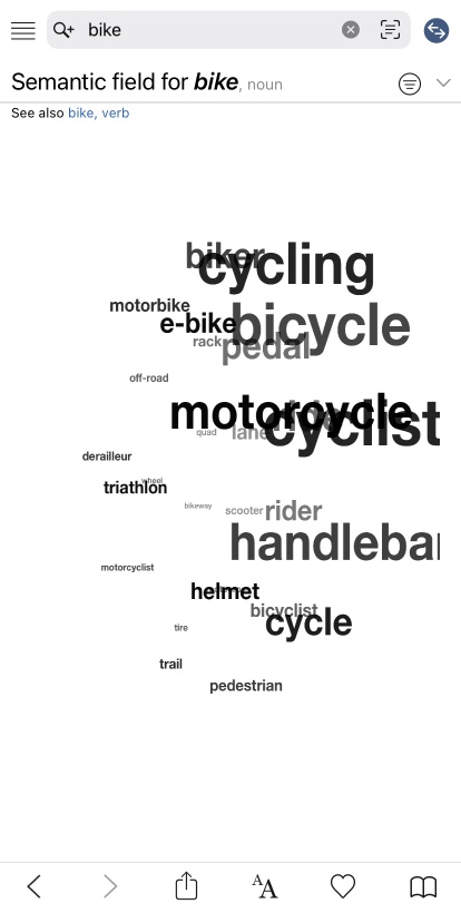 Interactive semantic field cloud