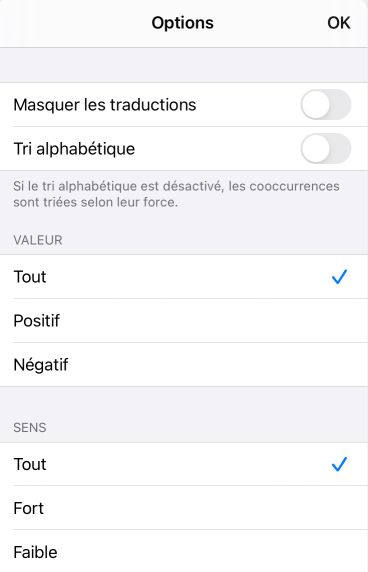 Options d’affichage