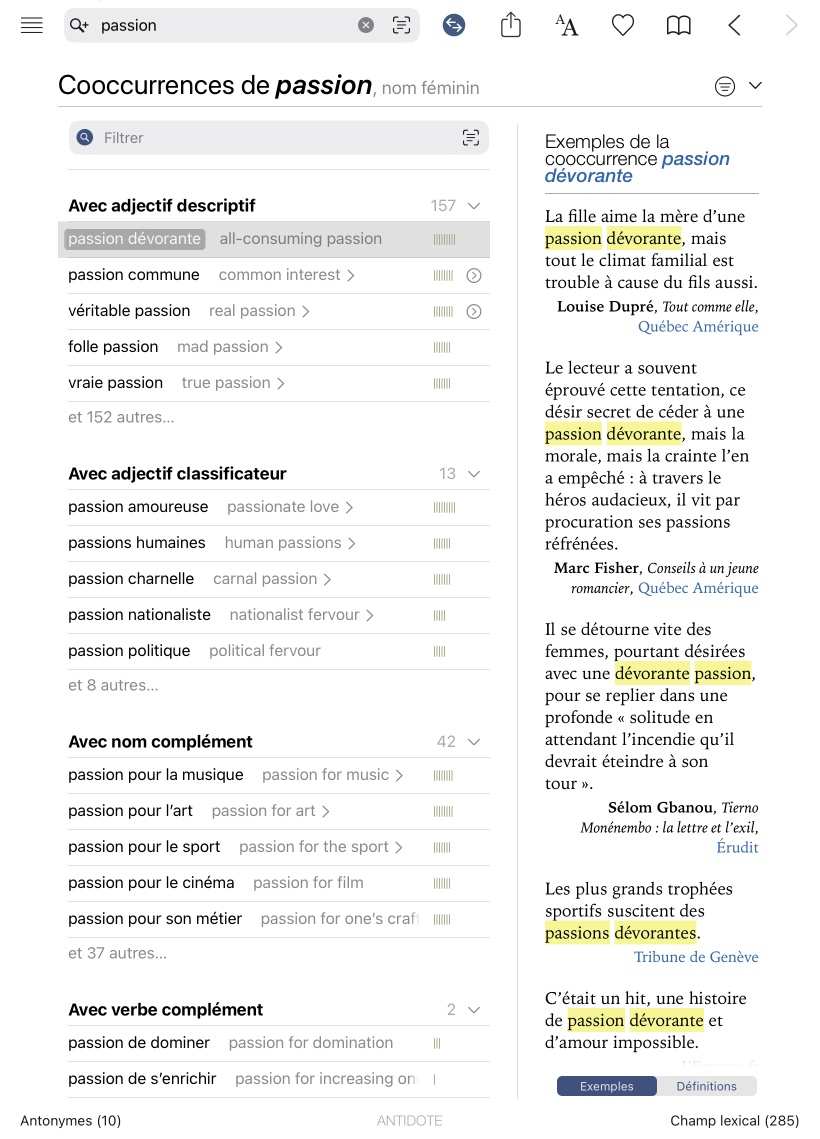 Dictionnaire de cooccurrences