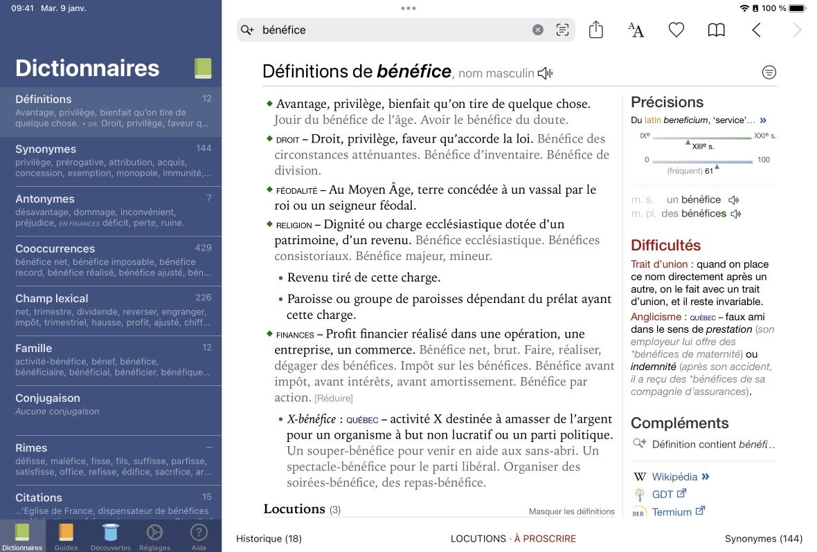 Dictionnaires d’Antidote Mobile