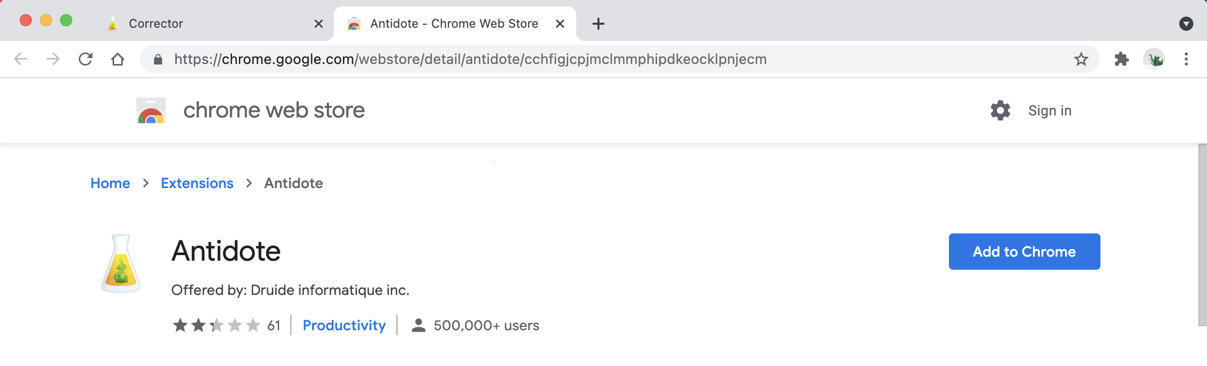 Google Chrome Connector | Antidote Web