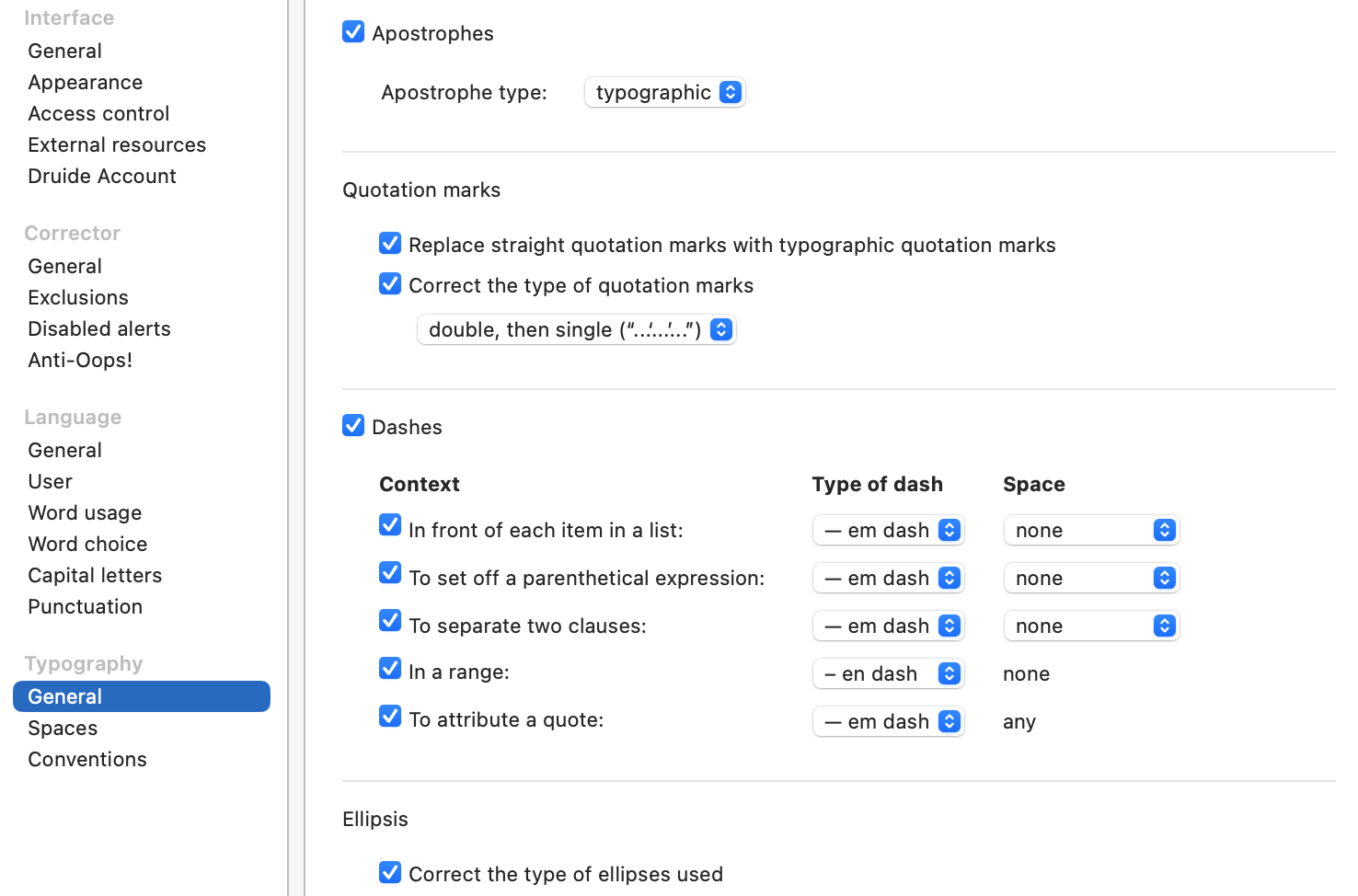 General Panel - Typography Settings | User Guide