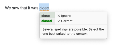 Wavy orange underlining