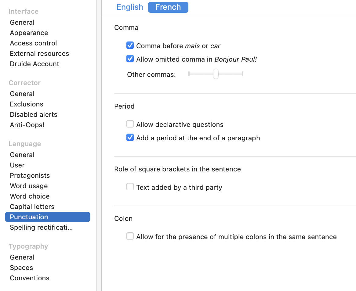 Language Settings for French | User Guide