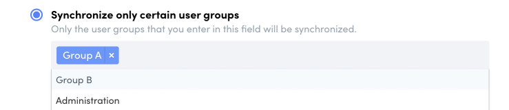 Sélection des groupes d’utilisateurs à synchroniser
