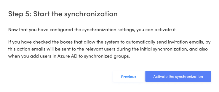 Démarrage de la synchronisation