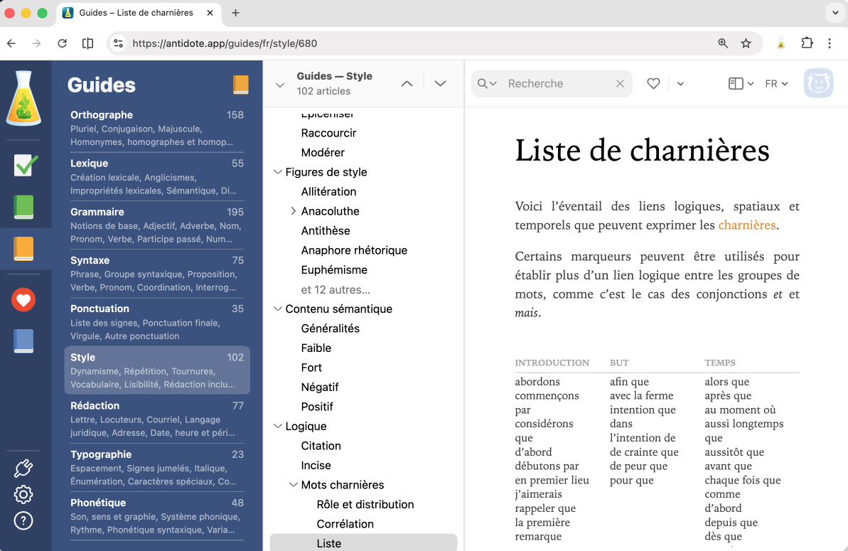 Guide de style d’Antidote Web