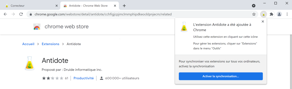 Ajout du connecteur complété
