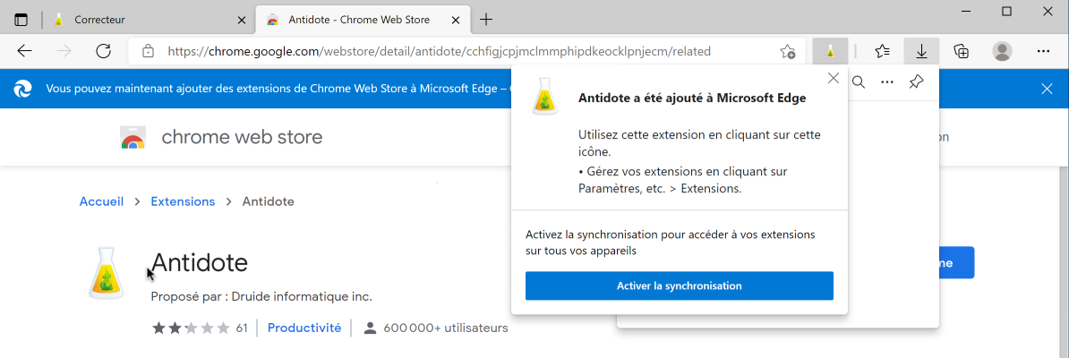 Ajout du connecteur complété