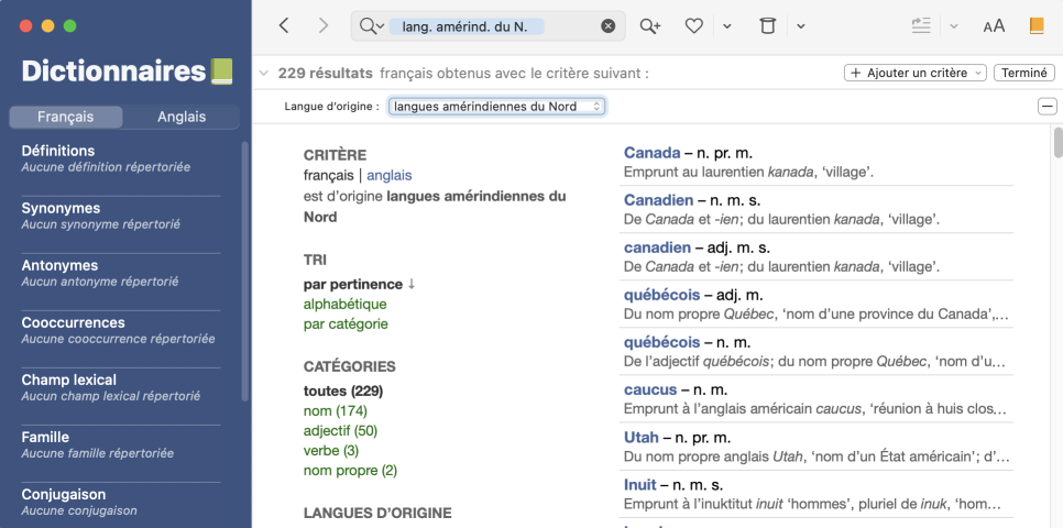 Création d’un corpus de mots