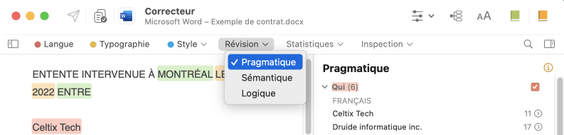 Accéder au filtre pragmatique