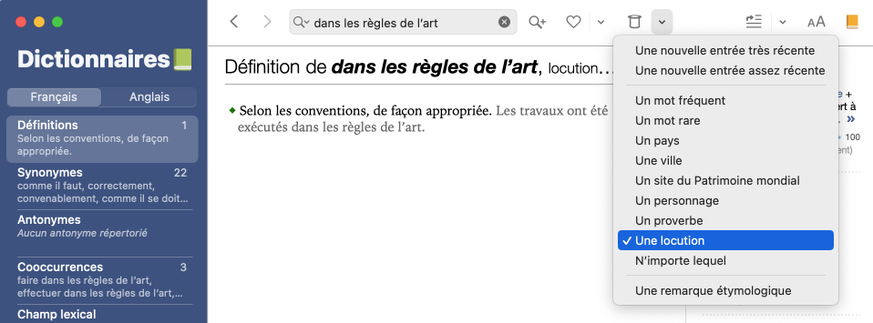 Menu du chapeau des découvertes