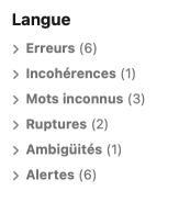 Classes de détections