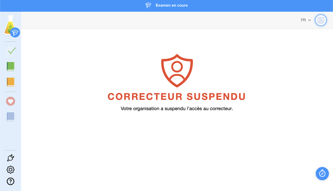 Exemple de l’interface d’Antidote Web en mode examen avec accès aux dictionnaires et aux guides seulement