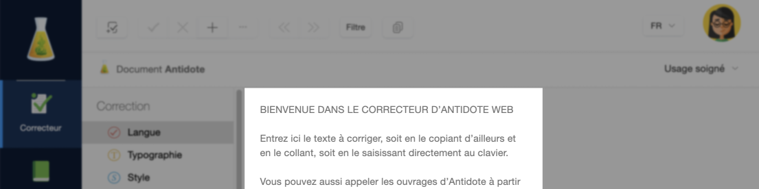 Accueil du correcteur