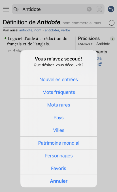 Secouer pour découvrir