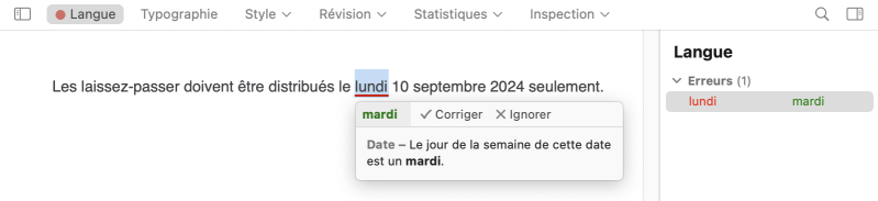 Détection d’une erreur de date