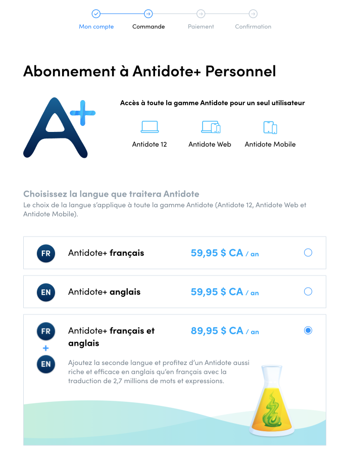 Choix de la ou des langues