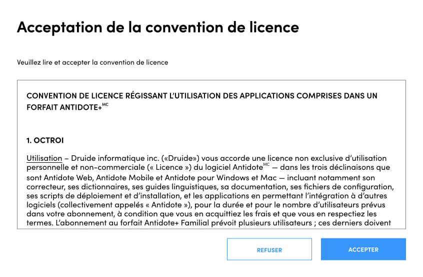Convention de licence