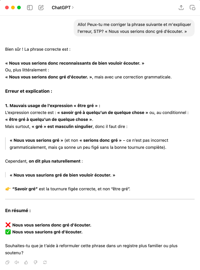 Explication d’une correction par ChatGPT
