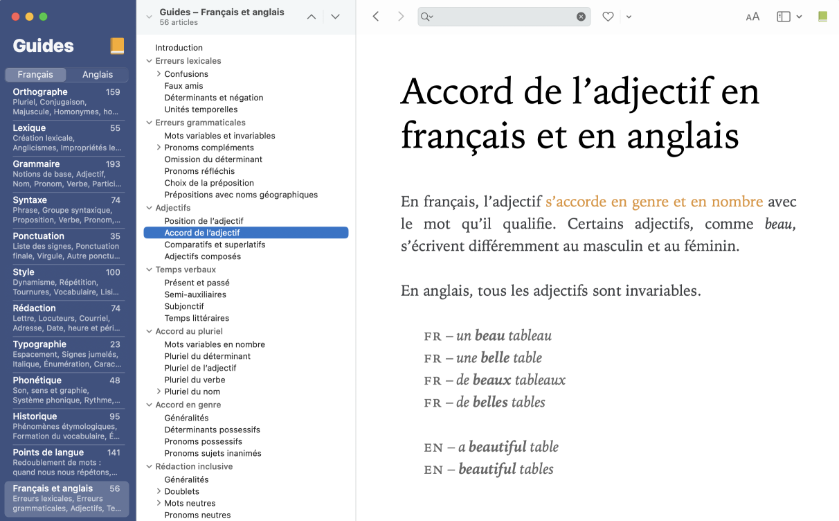 Les guides bilingues aident à mieux comprendre les différences entre le français et l’anglais.