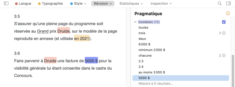 Filtre pragmatique Combien