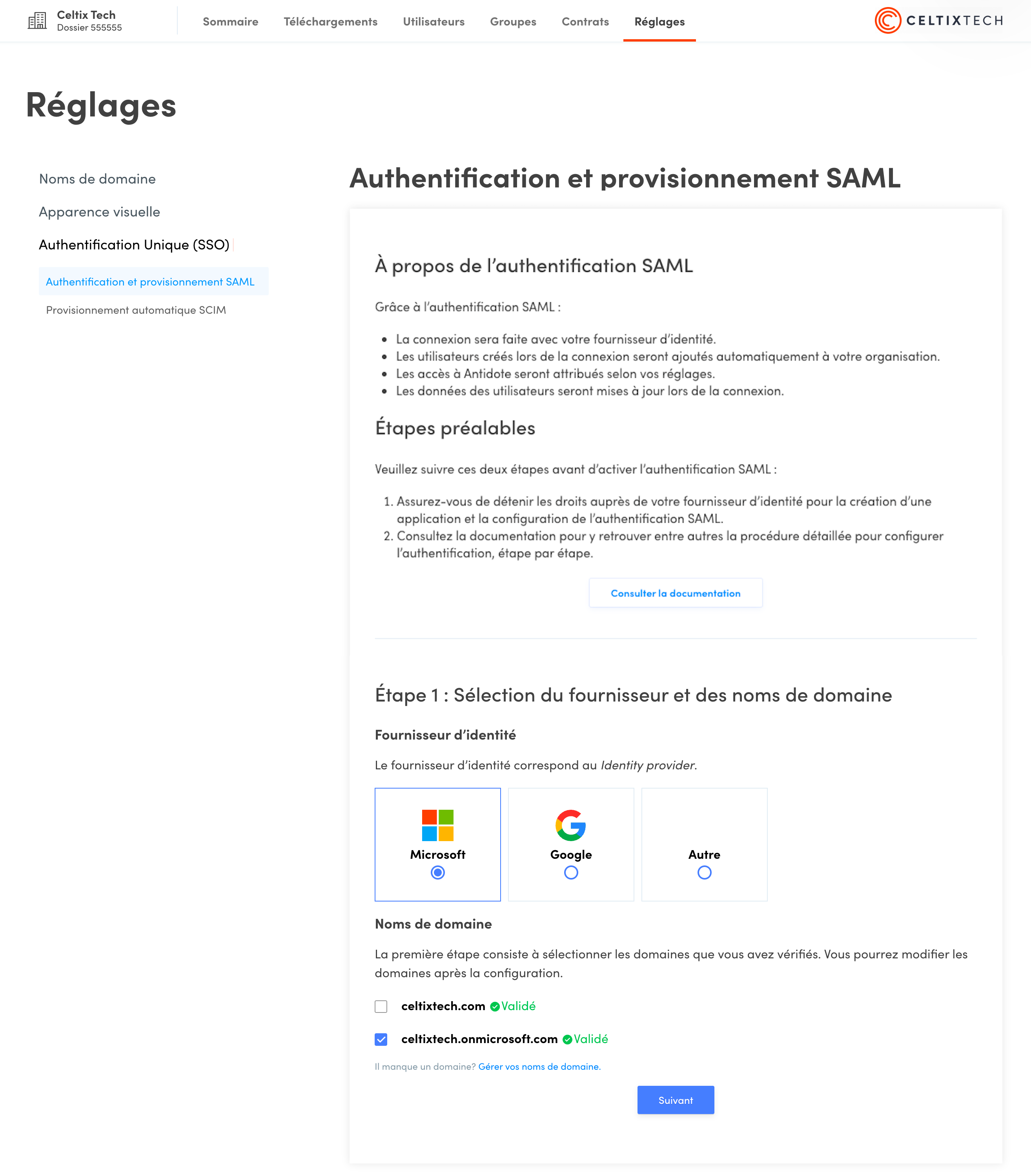 Procédure SAML avec Entra ID | Déploiement d’Antidote