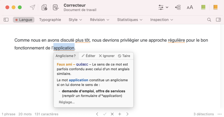 Commande Taire de l’infobulle