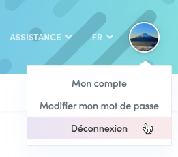 Déconnexion de l’Espace client