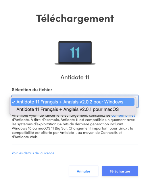 Téléchargement d’un installateur