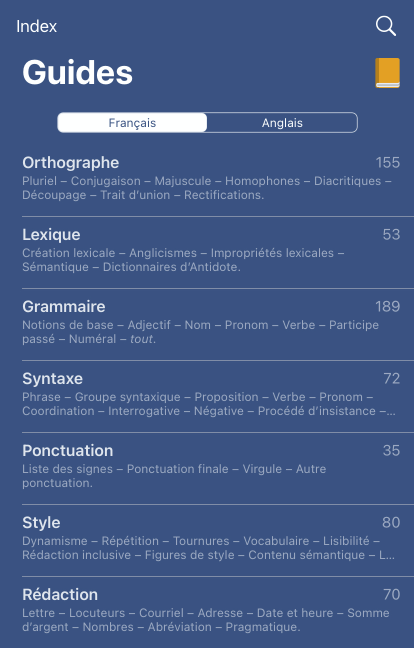 Liste des guides linguistiques