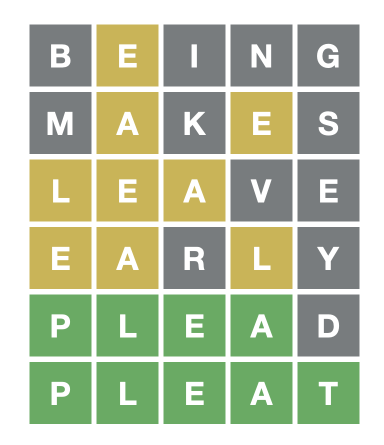 Example of a Wordle board