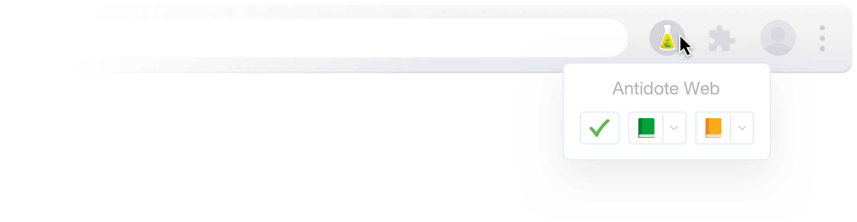 Antidote flask in browser’s toolbar