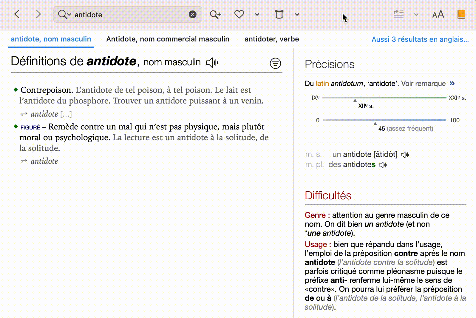 Recherche par nombre de lettres