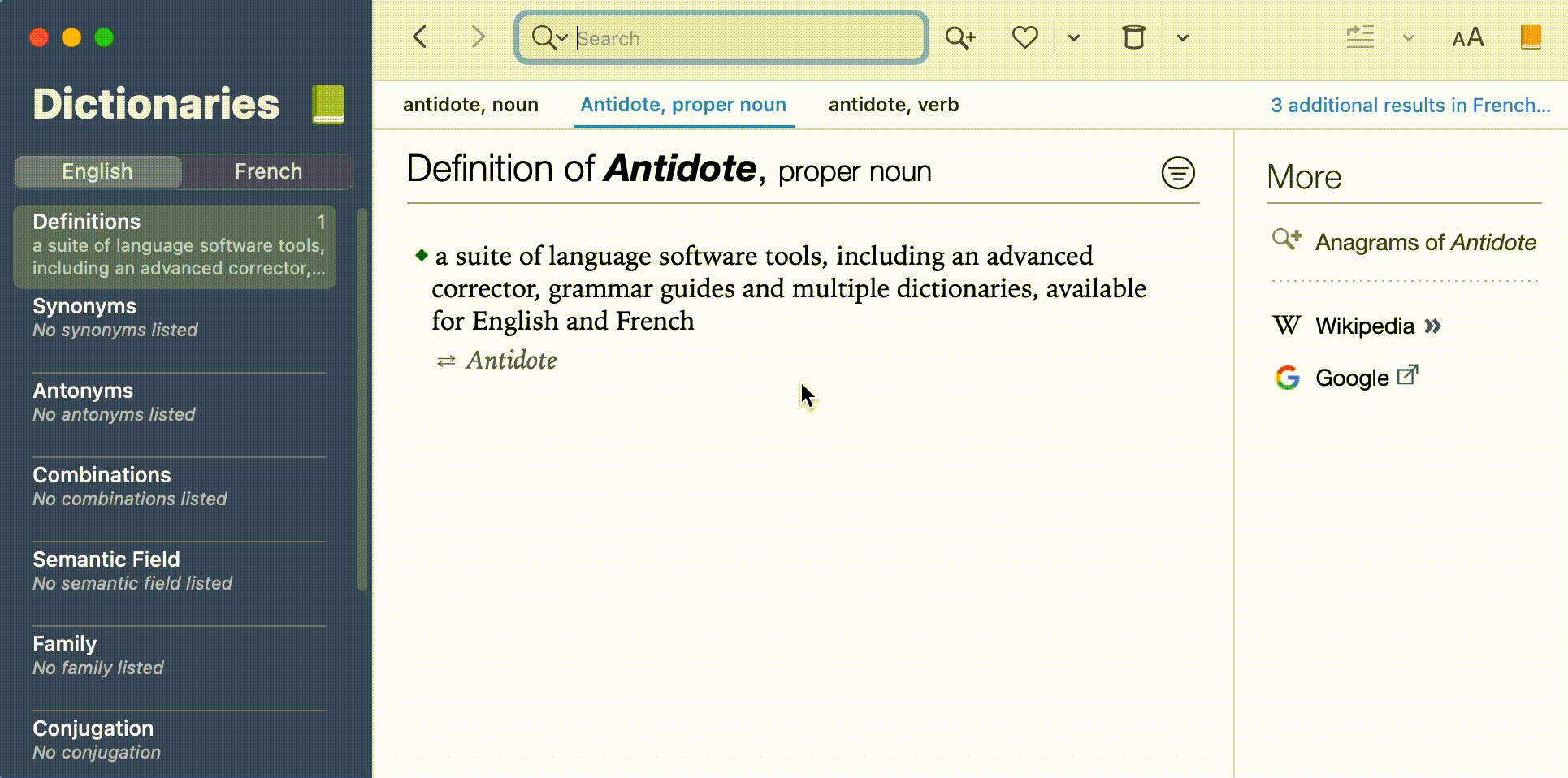 Search combining two criteria