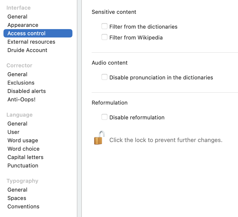 Access Control Panel - Interface Settings | User Guide