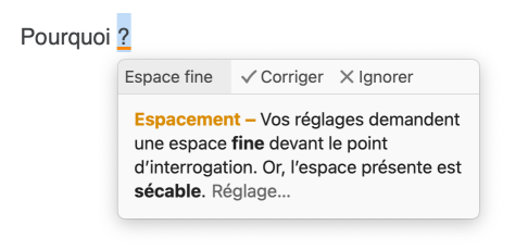Infobulle du correcteur